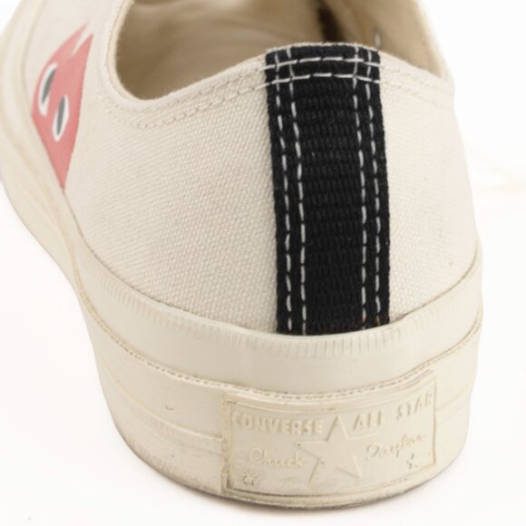 Converse x CDG Play Chuck Taylor Low White Red Heart M 6 W 8 - Picture 10 of 12